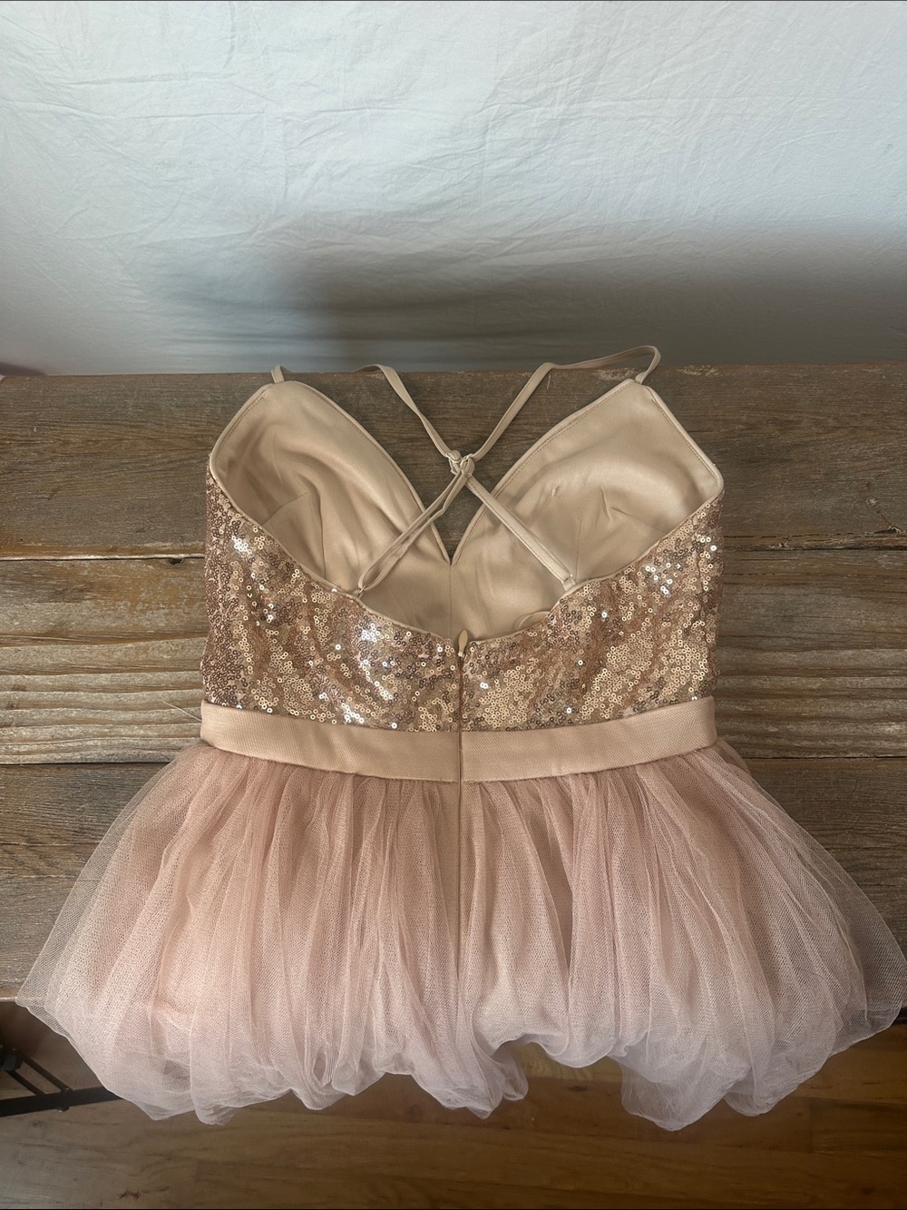Maniju Blush Pink Spaghetti Strap Dress - Picture 4 of 6